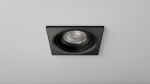 Ceiling lighting point fitting TORN cast square adjustable matt black
